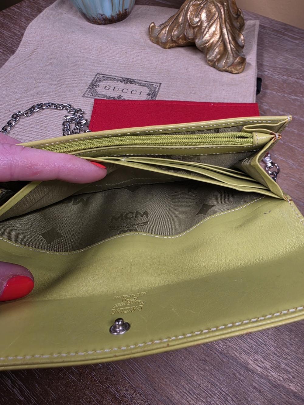 MCM Visetos Wallet w/ Unbranded Chain Strap Included (Retail $450) - Picture 10 of 10